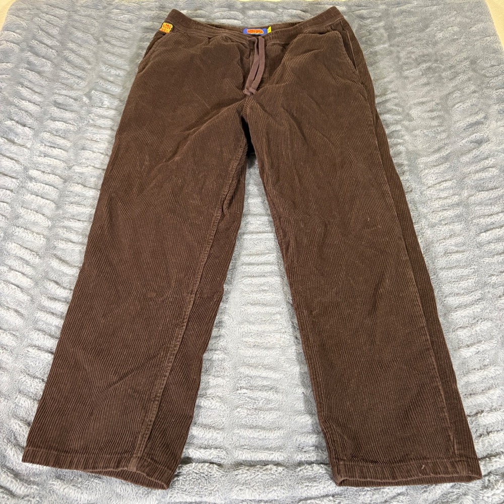 Empyre Relax Brown Corduroy Skate Pants Mens XL Elastic Waist Drawstring AR939